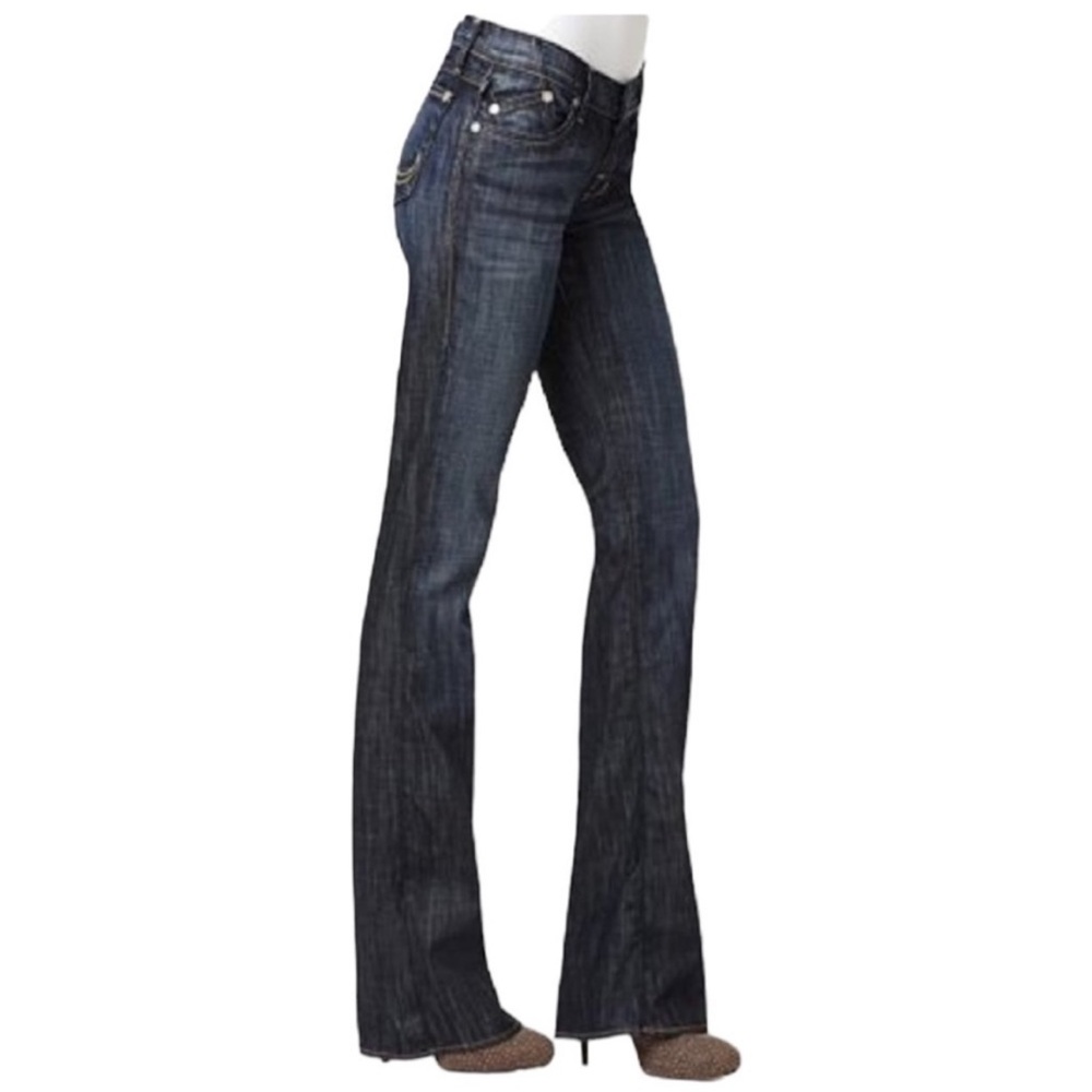Rock & Republic Kasandra Dark Wash Embellished Flared Jeans Size 12 Petite
